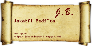 Jakabfi Beáta névjegykártya